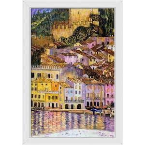 Malcesine on Lake Garda by Gustav Klimt Galerie White Framed Architecture Oil Painting Art Print 28 in. x 40 in.