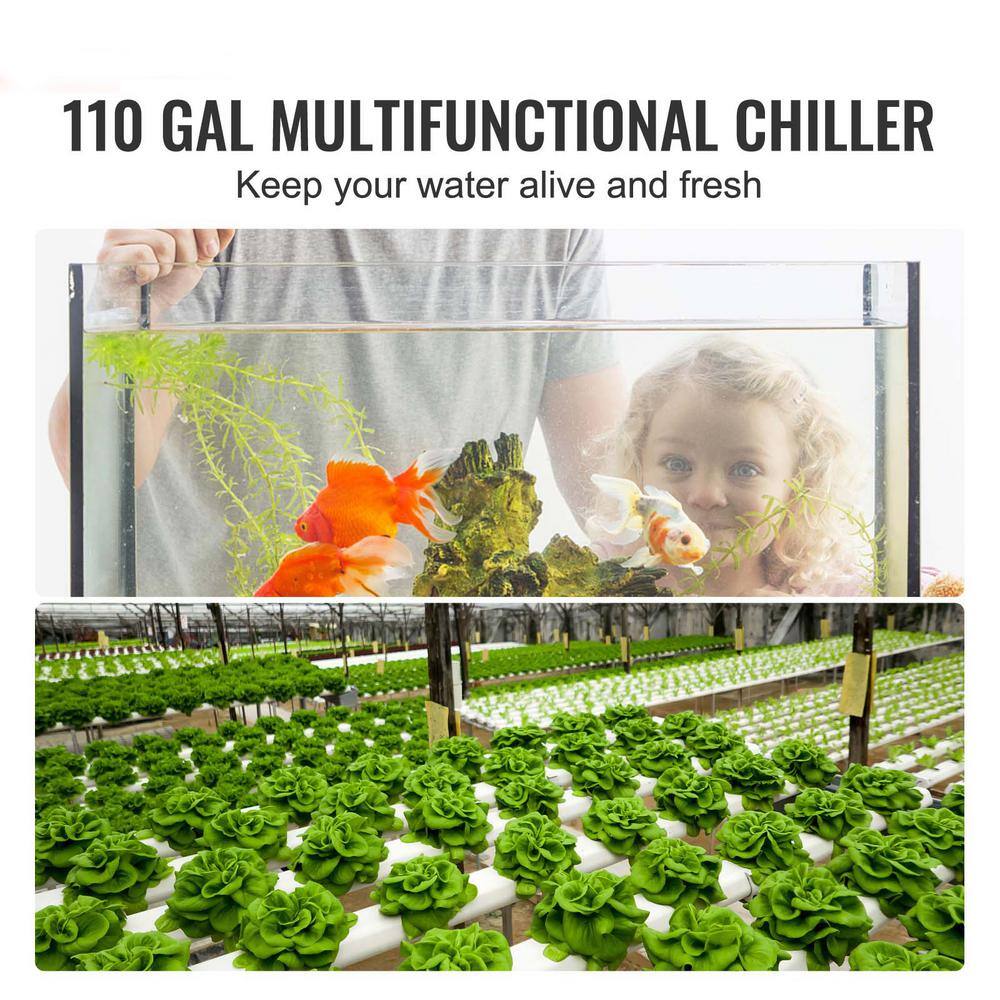 Black 17.7" Aeroponic Indoor Hydroponic Water Chiller