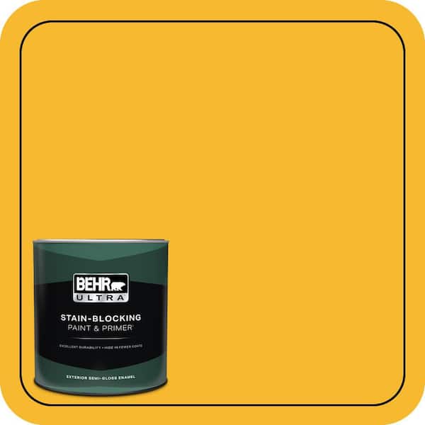 BEHR ULTRA 1 qt. #HDC-MD-02A Yellow Groove Semi-Gloss Enamel Exterior Paint & Primer