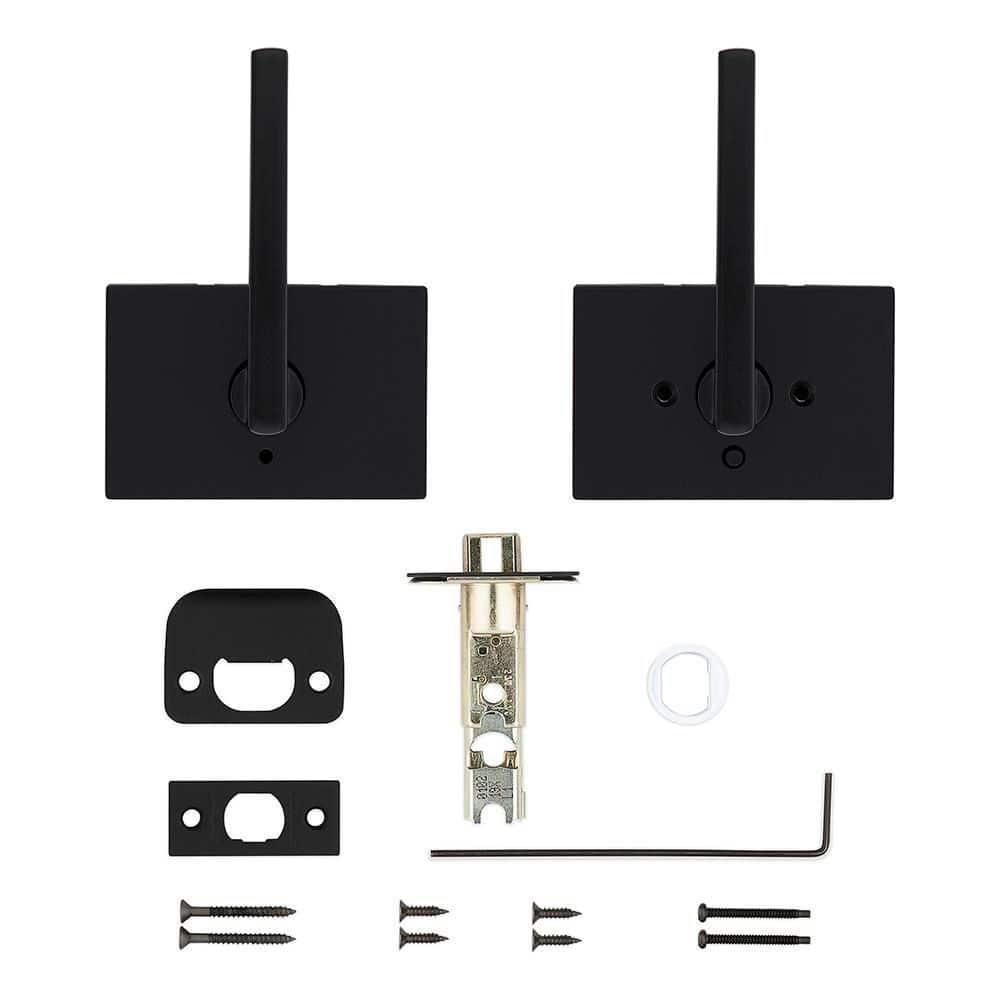 Matte Black Metal Privacy Door Lever Handle