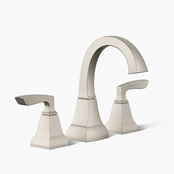 Kallan 8 in. Widespread 2 Handle Bathroom Sink Faucet with Drain in Vibrant Brushed Nickel