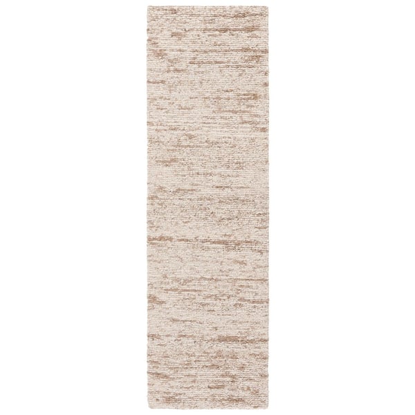 Natura 2 ft. x 8 ft. Ivory/Beige Patchy Solid Runner Rug