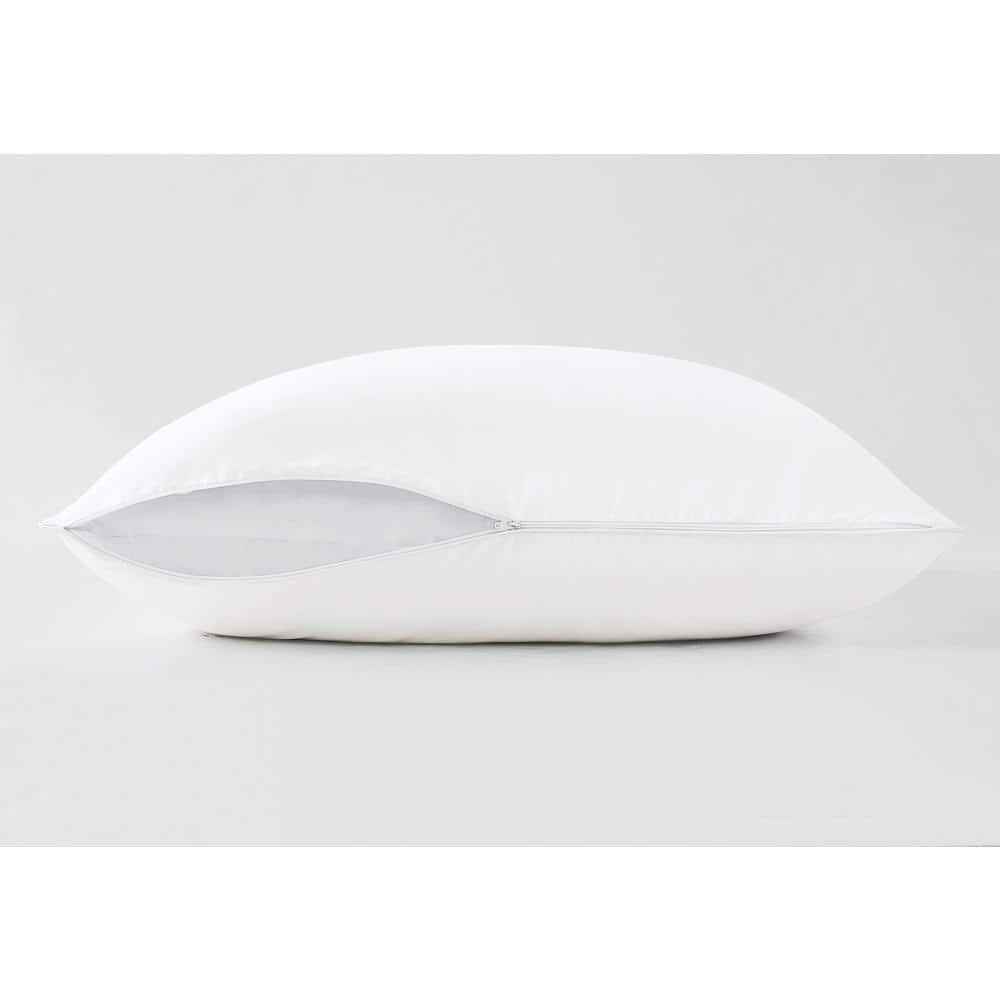 White Memory Foam Hybrid Soft Bed Pillow with Zipper Closure