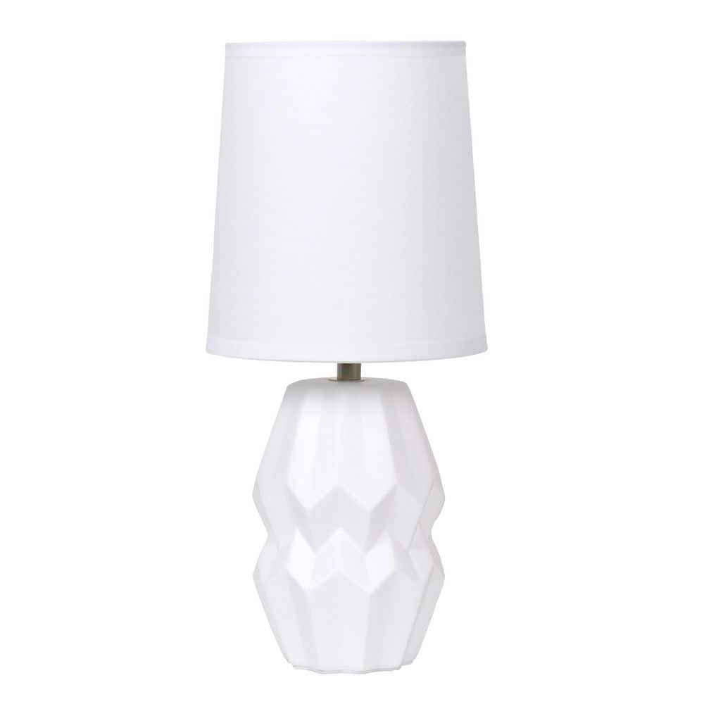 12.5 Geometric Ceramic Table Lamp, Off White Base with White Shade for Dorm or Living Room price history on PriceWatchPro