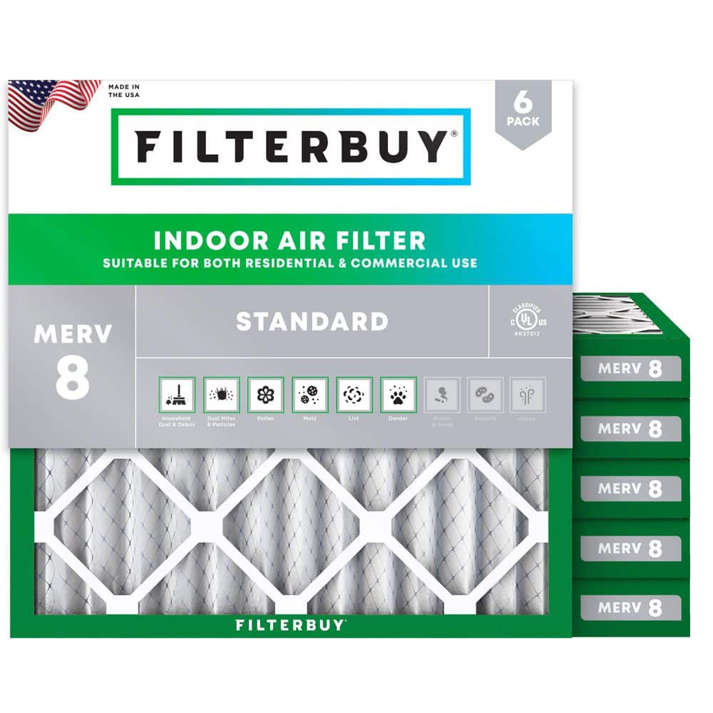 17 in. x 17 in. x 2 in. MERV 8 (FPR 5) Dust Defense Pleated HVAC AC Furnace Air Filters Replacement (6-Pack) price history on PriceWatchPro
