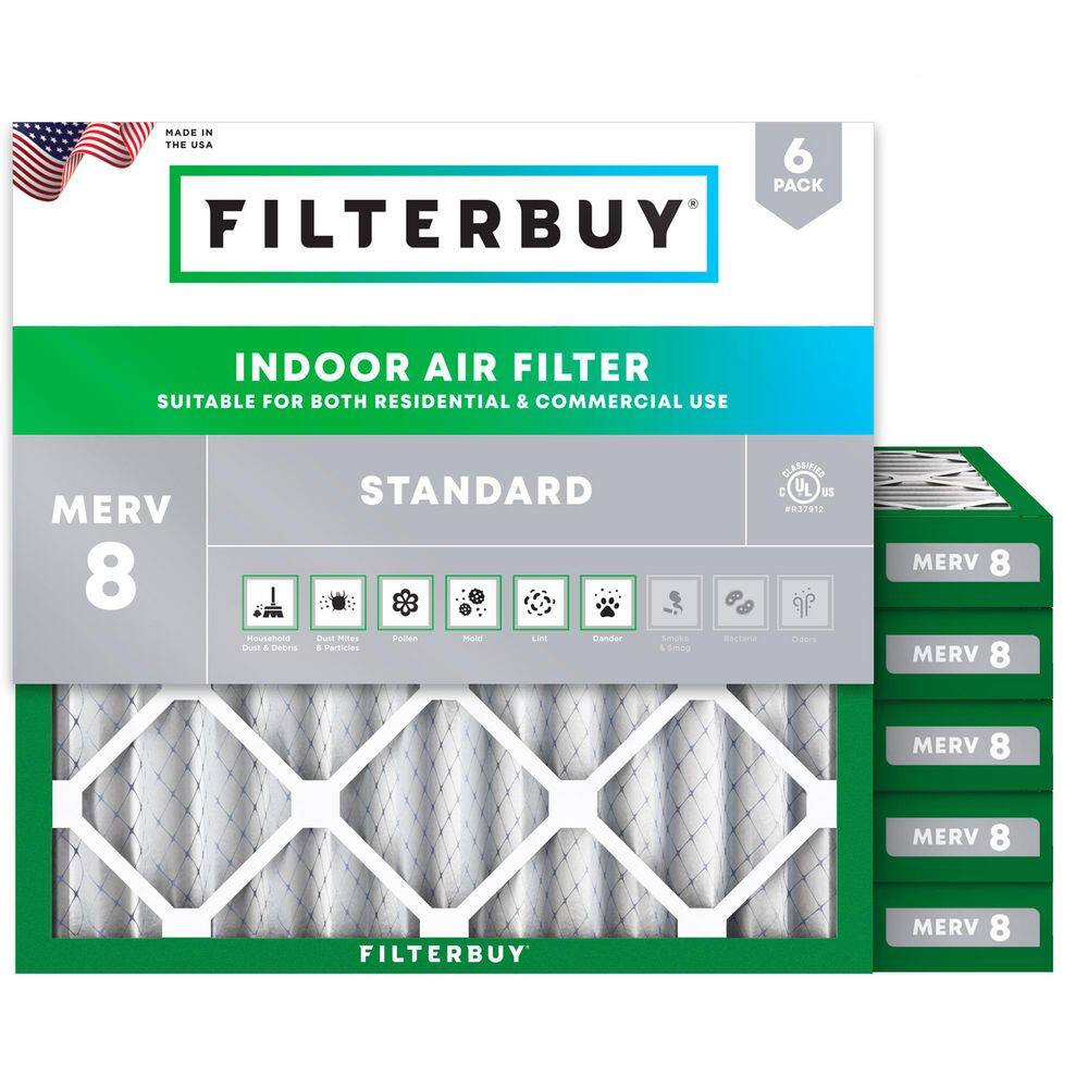 24 in. x 24 in. x 2 in. MERV 8 (FPR 5) Dust Defense Pleated HVAC AC Furnace Air Filters Replacement (6-Pack) price history on PriceWatchPro
