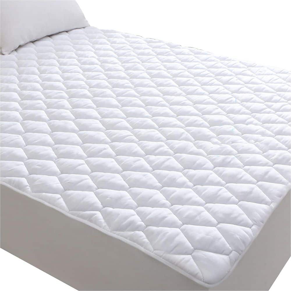 Soft Breathable King Polyester Mattress Protector, White Waterproof Mattres