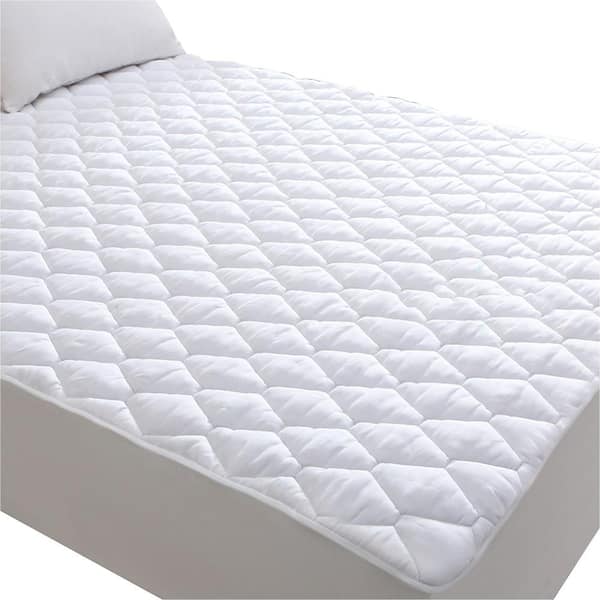Angel Sar Soft Breathable King Polyester Mattress Protector, White Waterproof Mattress Pad Cover, 6-18 in. Deep Pocket