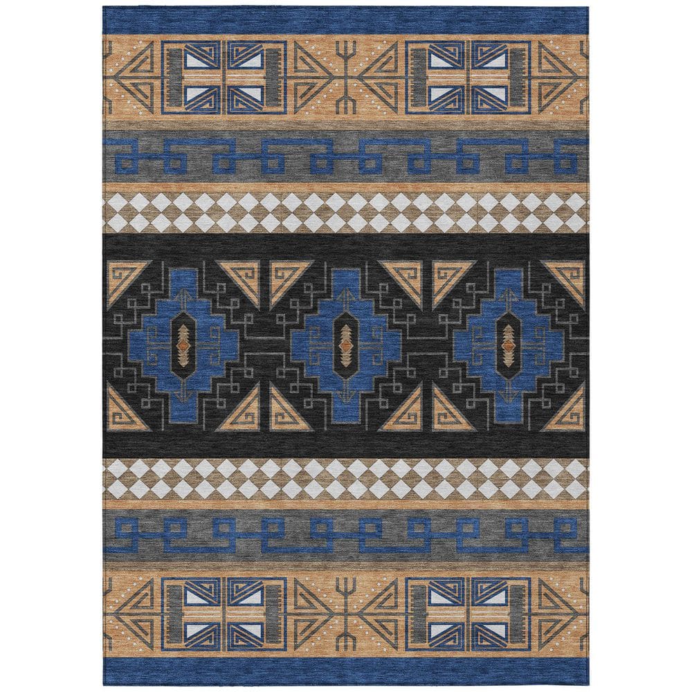 Chantille Machine Washable Indoor/Outdoor Abstract ACN2683 Navy 3 ft. x 4 ft. Area Rug price history on PriceWatchPro
