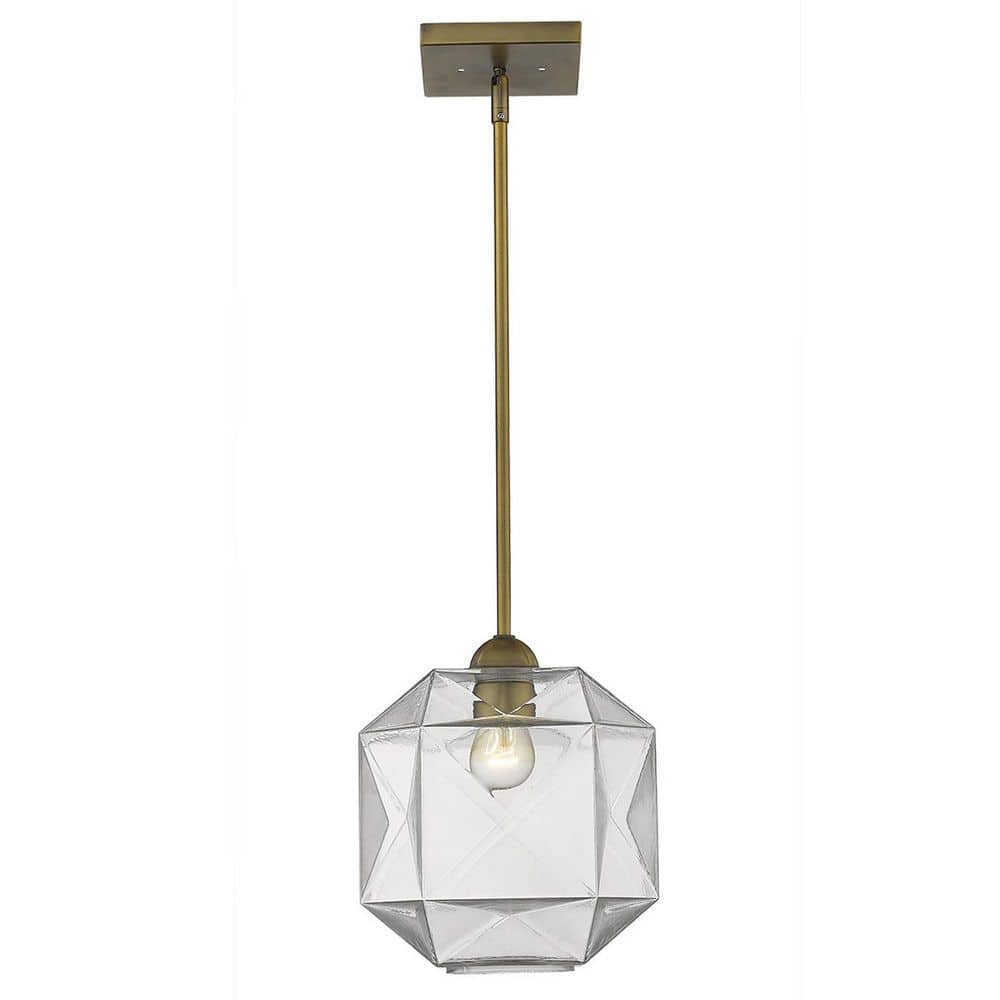 100-Watt 1-Light Brass Pendant Light with Crystal, No Bulbs Included price history on PriceWatchPro
