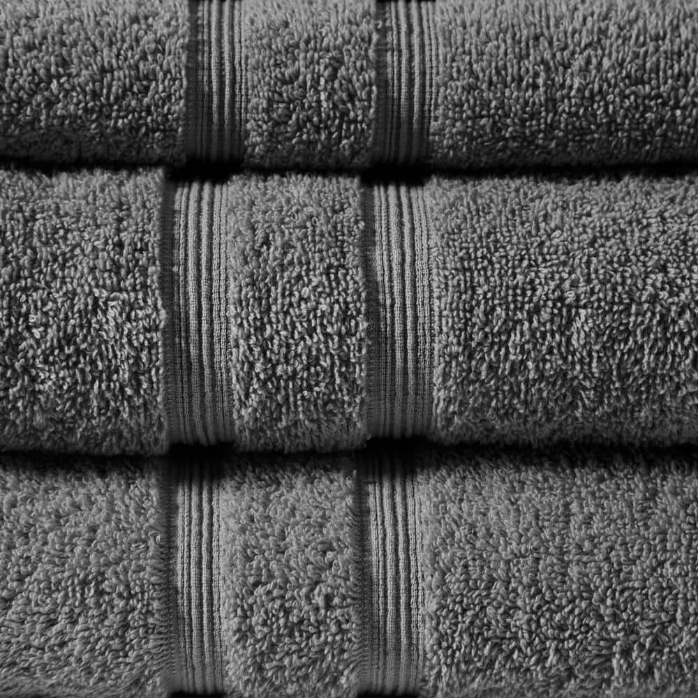 Aegean Charcoal Turkish Cotton Hand Towel Set of Six