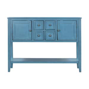 46 in. Dark Blue TREXM Cambridge Series Buffet Sideboard Console Table with Bottom Shelf