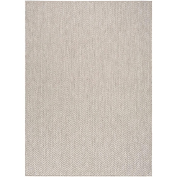 Nourison Horizon Grey 4 ft. x 6 ft. Indoor/Outdoor Geometric Contemporary Area Rug