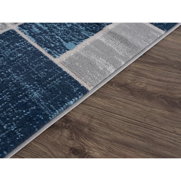 Verena Blue Geometric 8 ft. x 10 ft. Area Rug