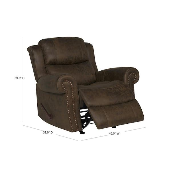 saddle brown leather recliner