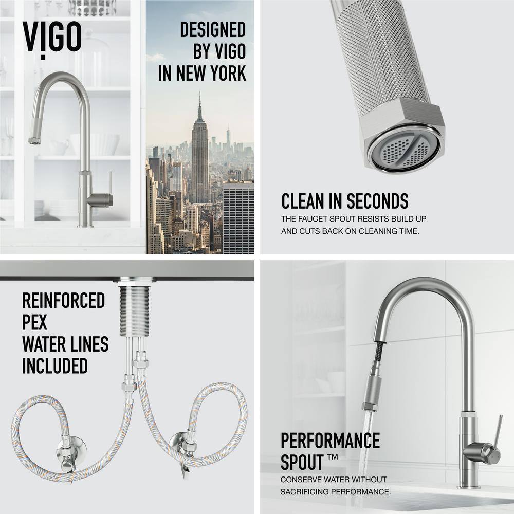 Hart 18" Stainless Steel Pull-Down Kitchen Faucet with Spray