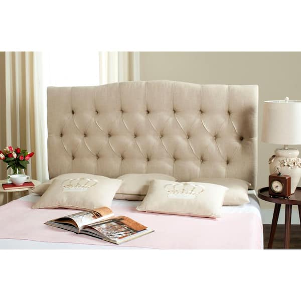SAFAVIEH Axel Off-White King Upholstered Headboard