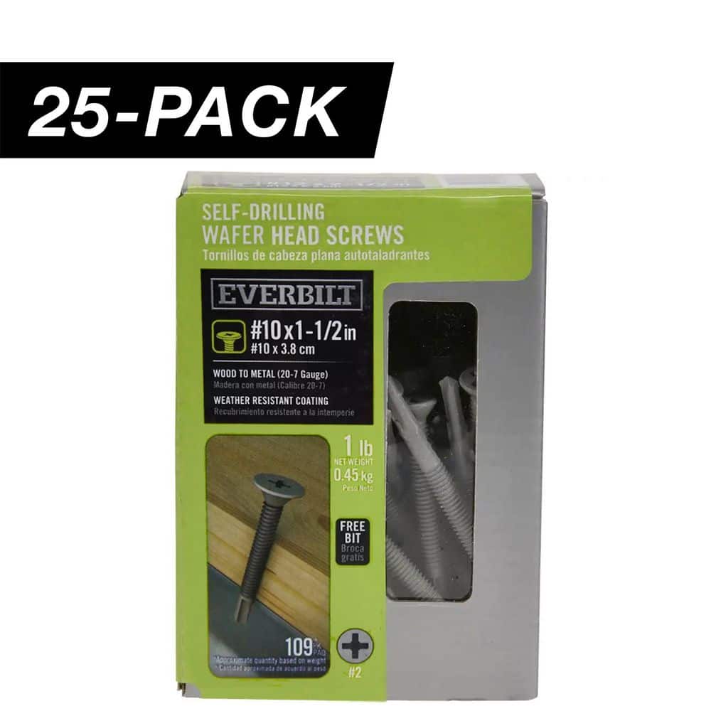 25-Pack #10 x 1-1/2 in. Wafer Head Phillips Drive Self-Drilling Screw (25 lb / 2,725-Piece) price history on PriceWatchPro