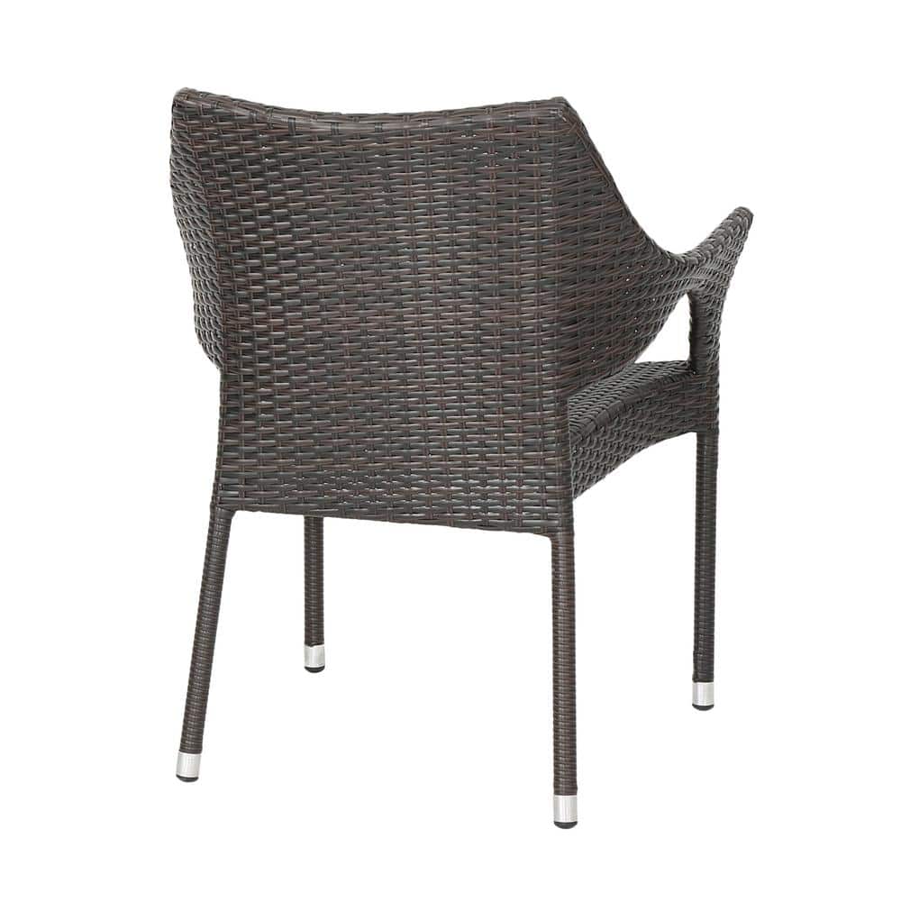 Sandblast Dark Brown and White Acacia Wood 6-Piece Outdoor Dining Set