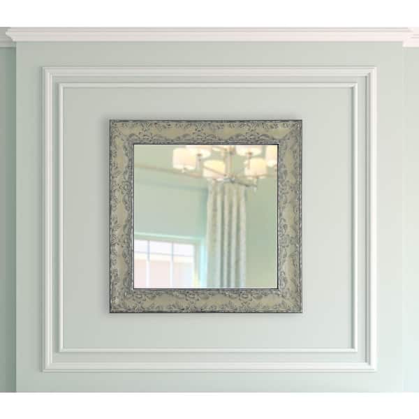 Unbranded Small Square Pewter Classic Mirror (18 in. H x 18 in. W)
