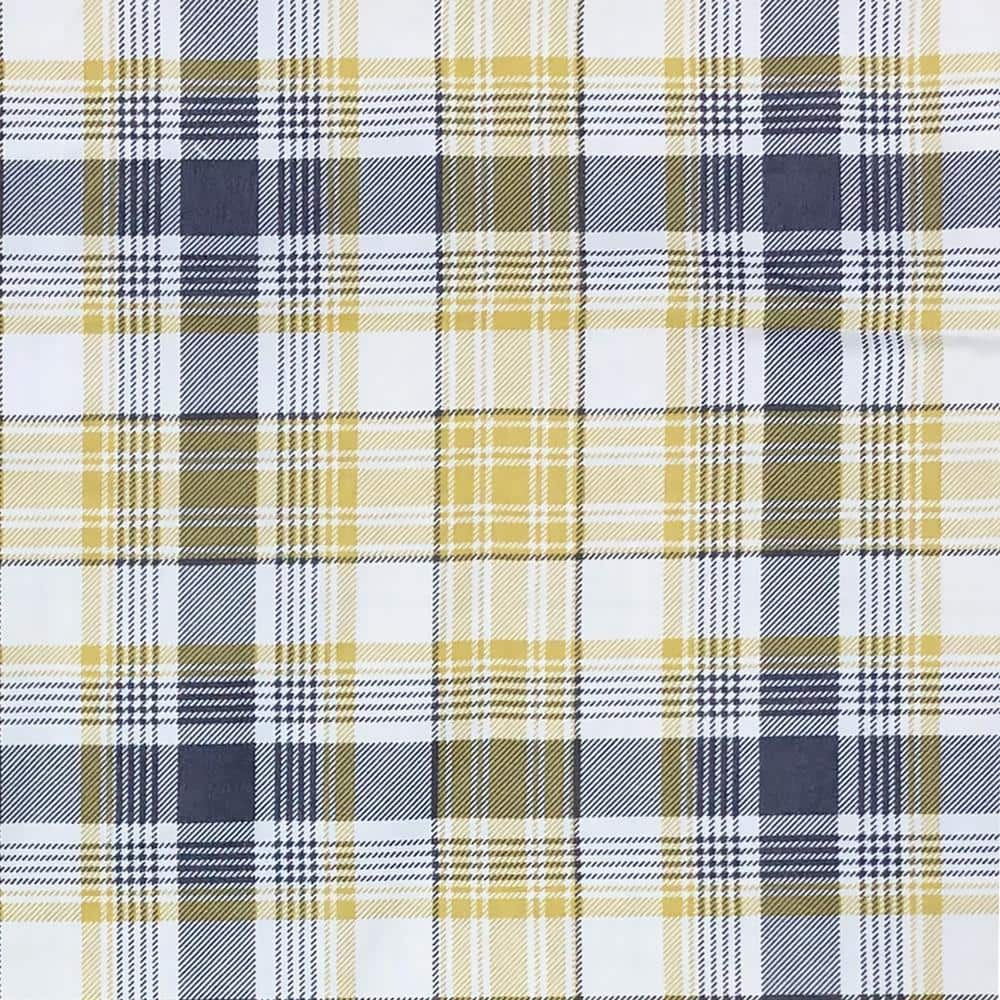 Full Size Yellow and Gray Plaid Microfiber Sheet Set
