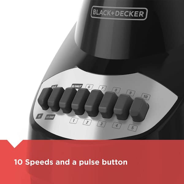 BLACK+DECKER 40 oz. 10-Speed Black Countertop Blender BL2010BG - The Home  Depot