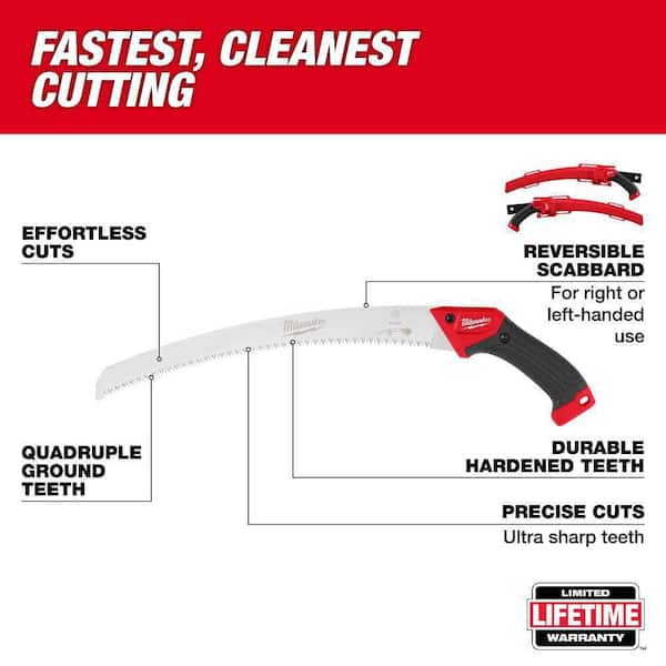14 in. High Carbon Steel Blade Fixed Pruning Saw with Ergonomic Handle and Reversible Scabbard