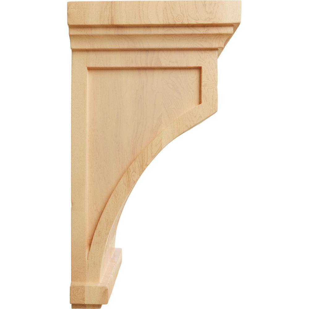 10" Fluted Red Oak Wood Corbel