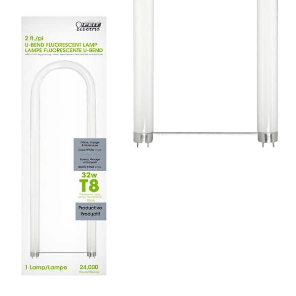 32-Watt 2 ft. T8 G13 Linear U-Bend Fluorescent Tube Light Bulb, Cool White 4100K (1-Pack)