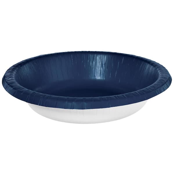 Amscan 20 oz. True Navy Paper Bowls (100-Piece)