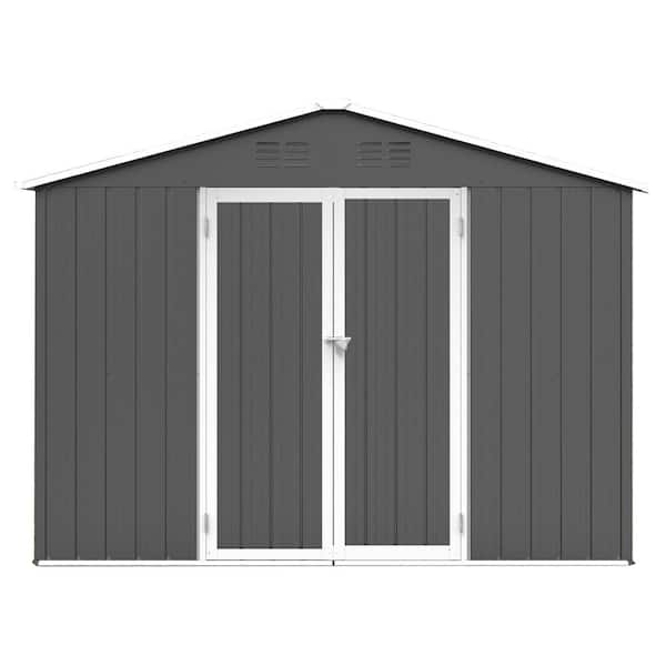 10 ft. W x 8 ft. D Metal Shed with Double Door (80 sq. ft.)