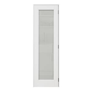 28x80 Inch French Door - 1-Lite Mirror Prehung Interior Door, Left-Handed, White MDF With Jamb & Hardware
