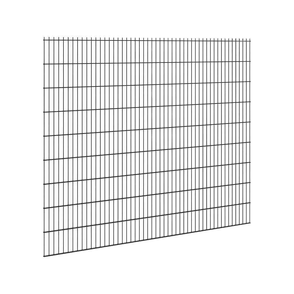 6 ft. x 8 ft. Flat Top Metal Spaced Bar Double-Wire Heavy Duty Residential Welded Steel Fence Panel price history on PriceWatchPro