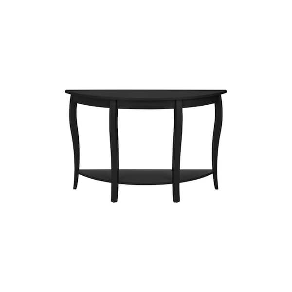 StyleWell Bellevale Demilune Dark Charcoal Wood Console Table CS 1006 Black The Home Depot