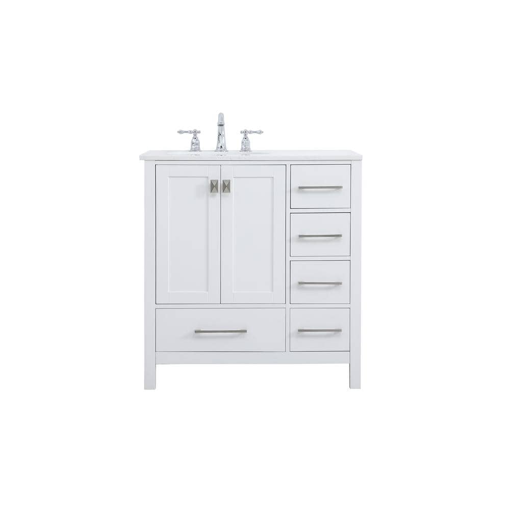 Simply Living 32 in. W x 22 in. D x 34 in. H Bath Vanity in White with Cala