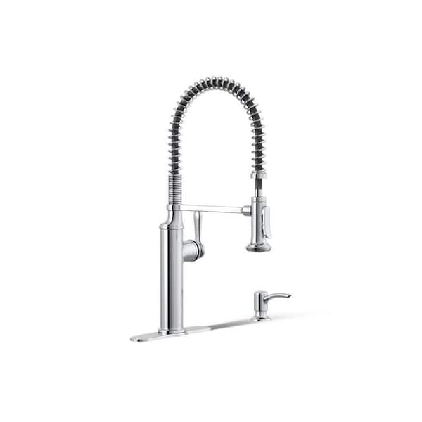 Sous Pro-Style Single Handle Pull Down Sprayer Kitchen Faucet in Polished Chrome