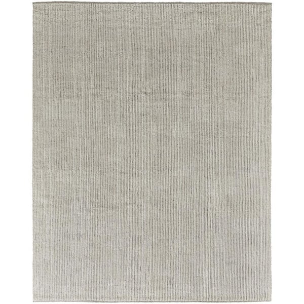 8 ft. x 12 ft. Tan, Ivory Solid Color Area Rug