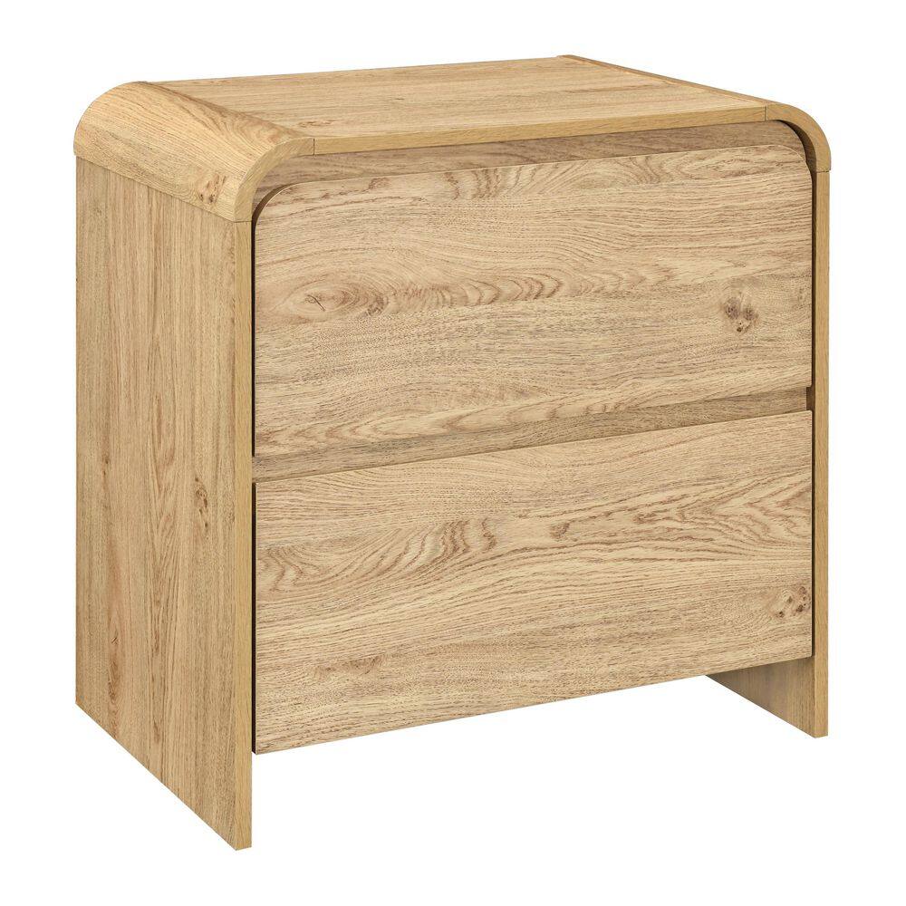 New Classic Furniture Mara 24 in. Walnut Rectangular Wood Top End Table with 2-Drawers - thumbnail 2