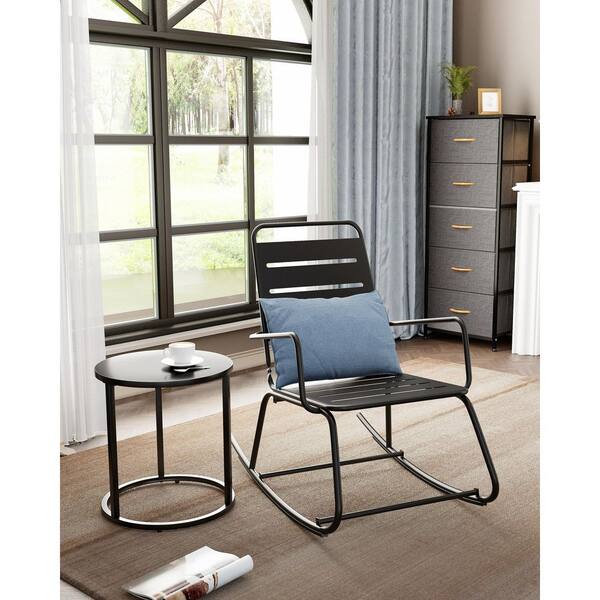 Crestlive Products 1Piece Metal Outdoor Rocking Chair with Table Sets