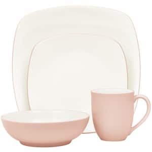 Colorwave Pink 4-Piece (Pink) Stoneware Square Place Setting, Service for 1
