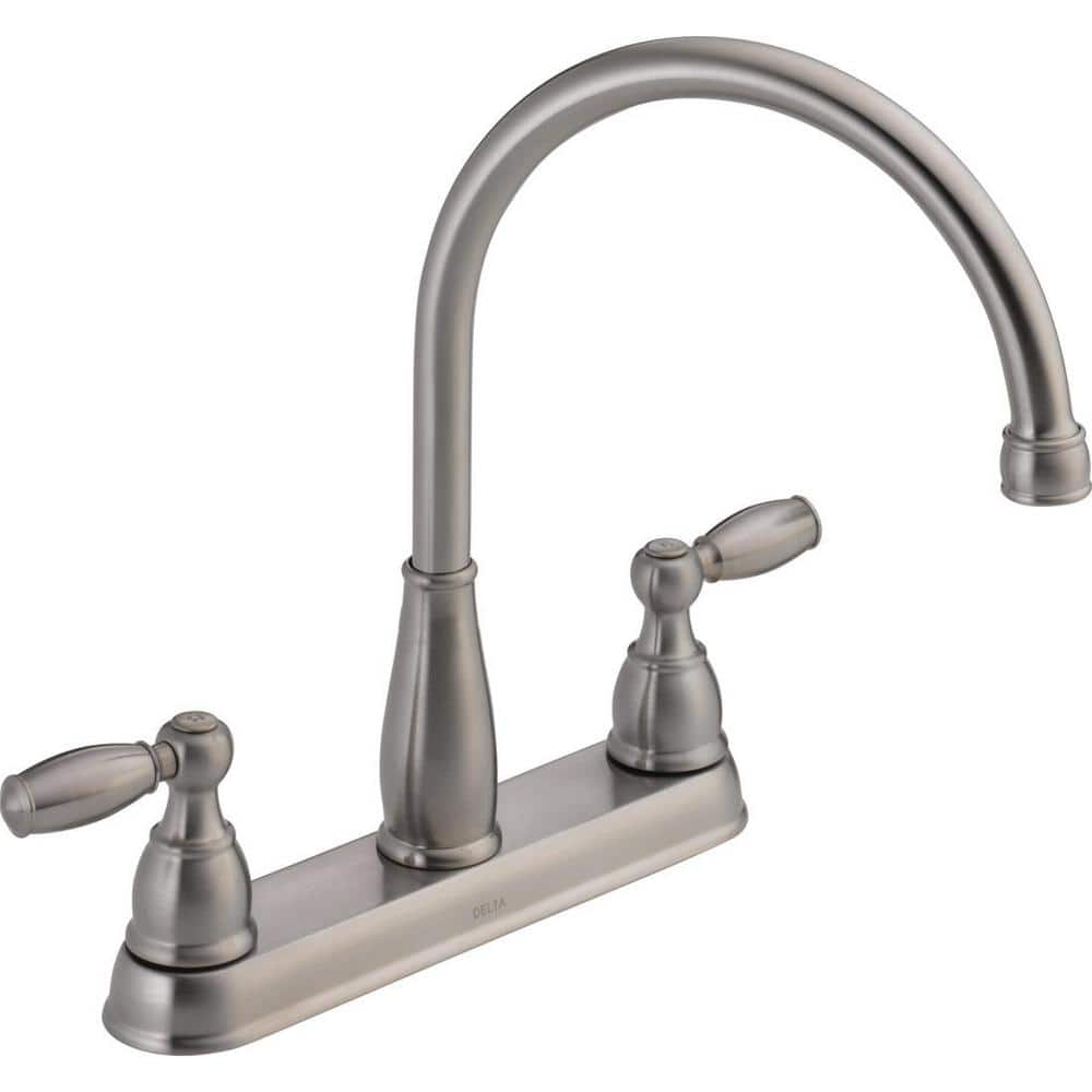 Delta Foundations 2-Handle Standard Kitchen Faucet in Stainless -  21987LF-SS