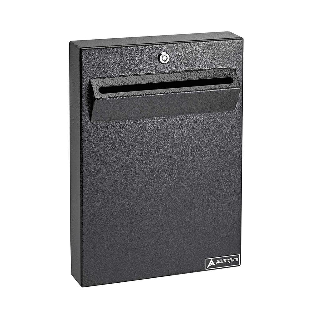 Black Large Wall Mounted Weatherproof Steel Drop Box