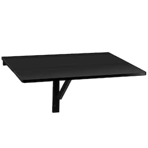 Wall-Mounted Drop-Leaf Table Floating Folding Desk Space Saver Black