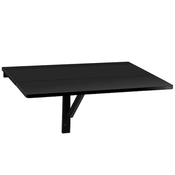 Gymax Wall-Mounted Drop-Leaf Table Floating Folding Desk Space Saver Black  GYM03122 - The Home Depot