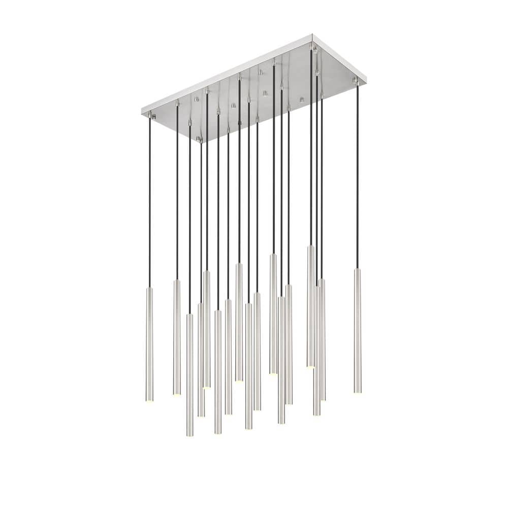 Forest 42 inch Brushed Nickel 17 Light Integrated LED Linear Chandelier