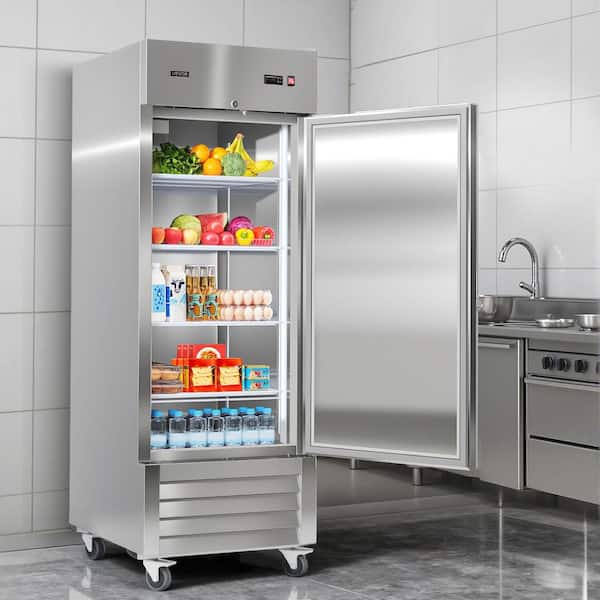 Commercial Refrigerator 22 Cu.ft. Reach In 32.2 in. W Upright Refrigerator Single Door Auto-Defrost Stainless Steel