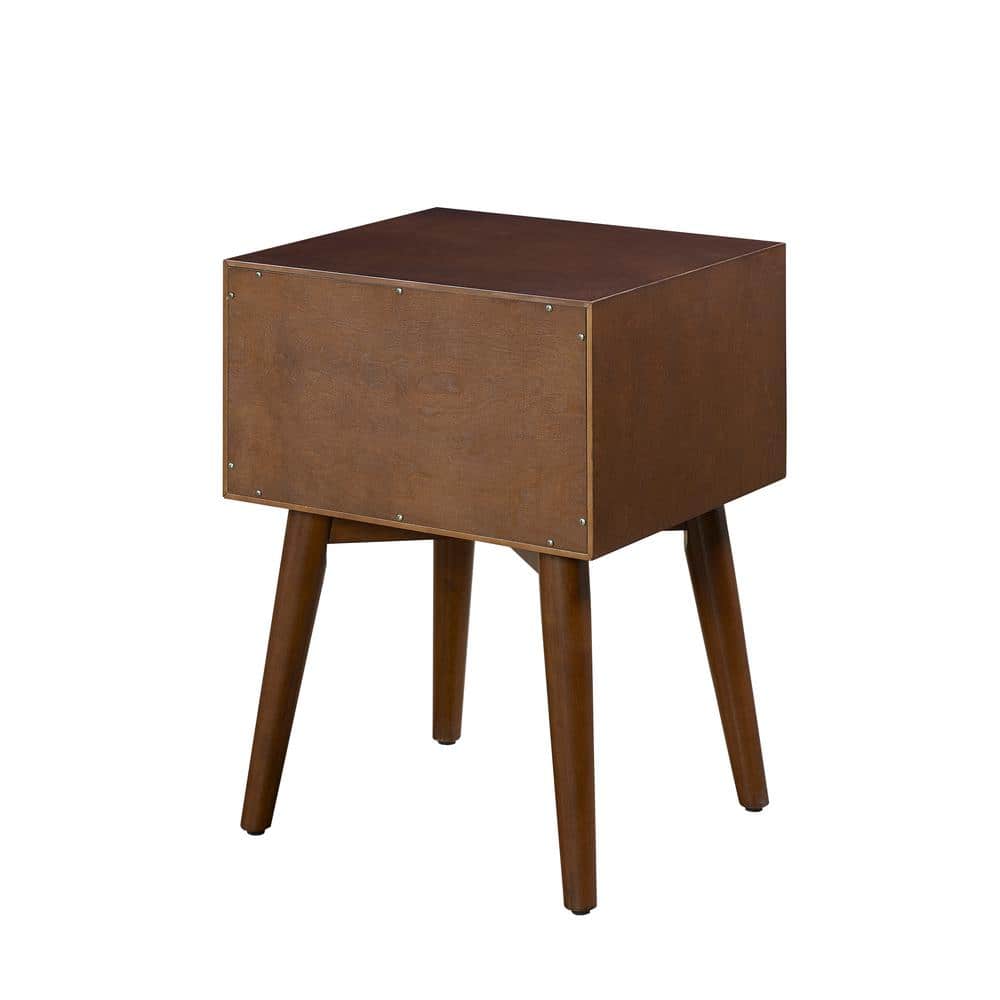 Mahogany Mid-Century Modern 2-Drawer Nightstand