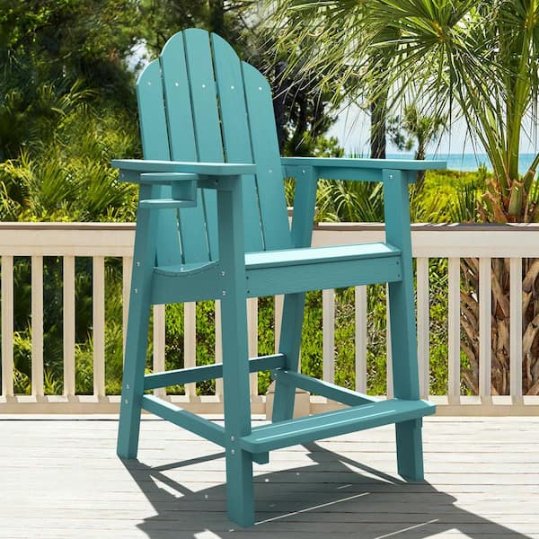 Tiffany Plastic Bar Height Adirondack Chairs Outdoor Bar Stool Set of 1