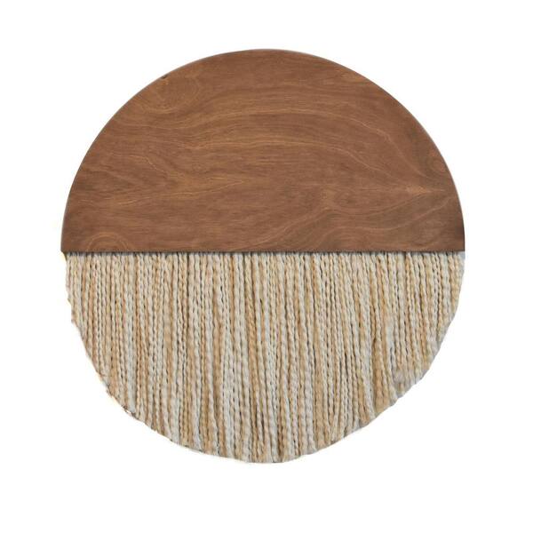 Unbranded 23 in. x 23 in. Light Brown Wooden Modern Bohemian Wall Tapestry