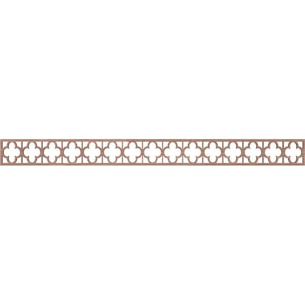 Ekena Millwork Woodall Fretwork 0.25 in. D x 46.375 in. W x 4 in. L Walnut Wood Panel Moulding
